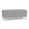 Lesro Siena Lounge Reception Loveseat Bench, Brushed Steel, RS Fog Upholstery SN6001 - alternate 1